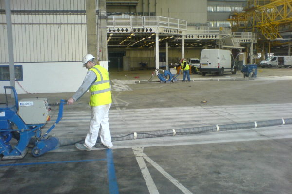 Heathrow hangar floor preparation