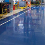 resin floor production site
