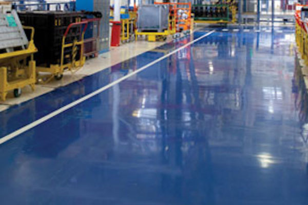 resin floor production site